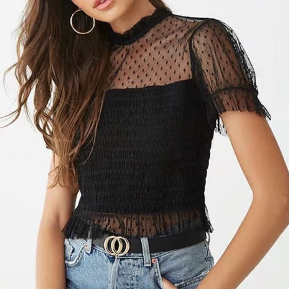 Windsor Black Sheer Lace Blouse